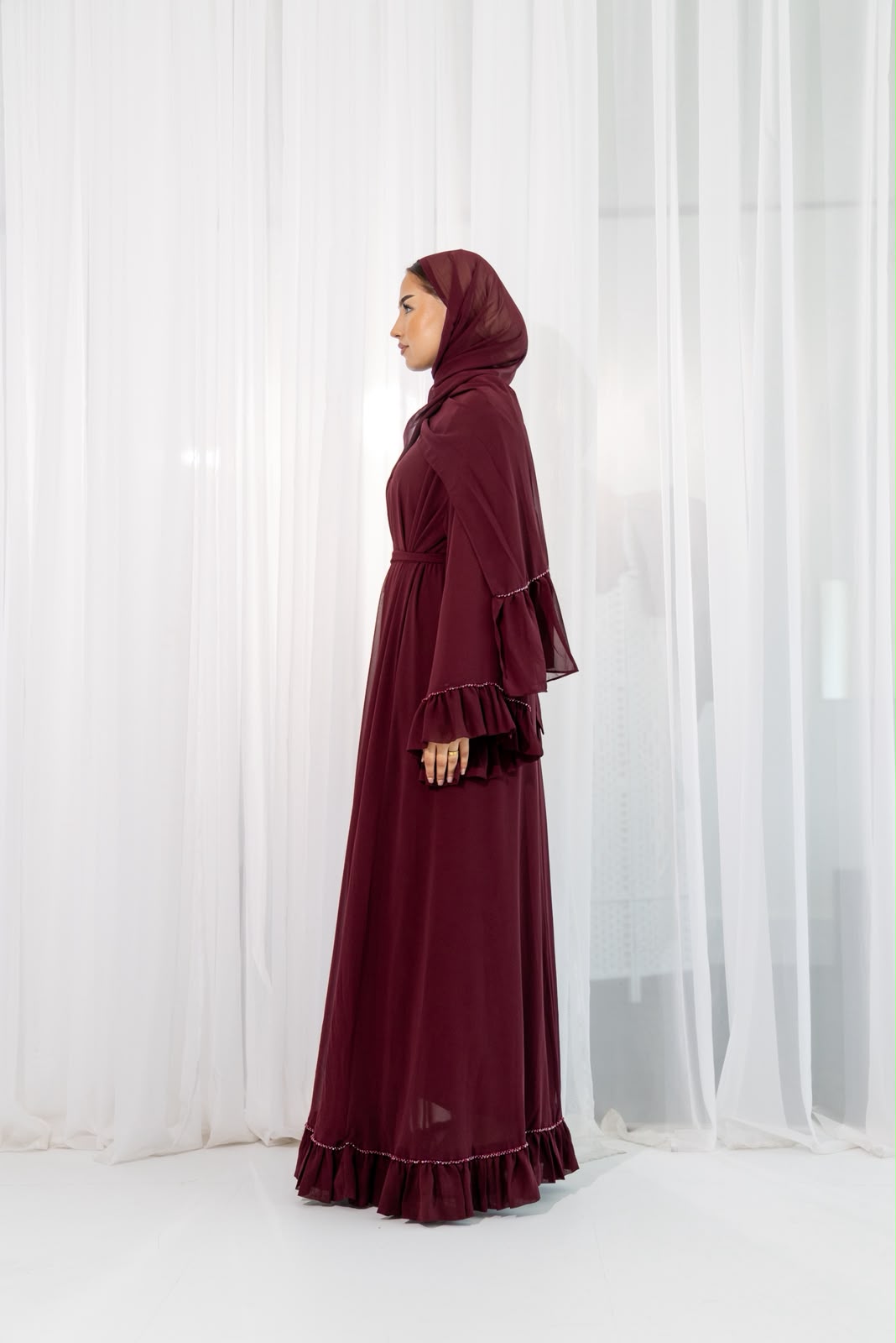 Burgundy Amara Abaya