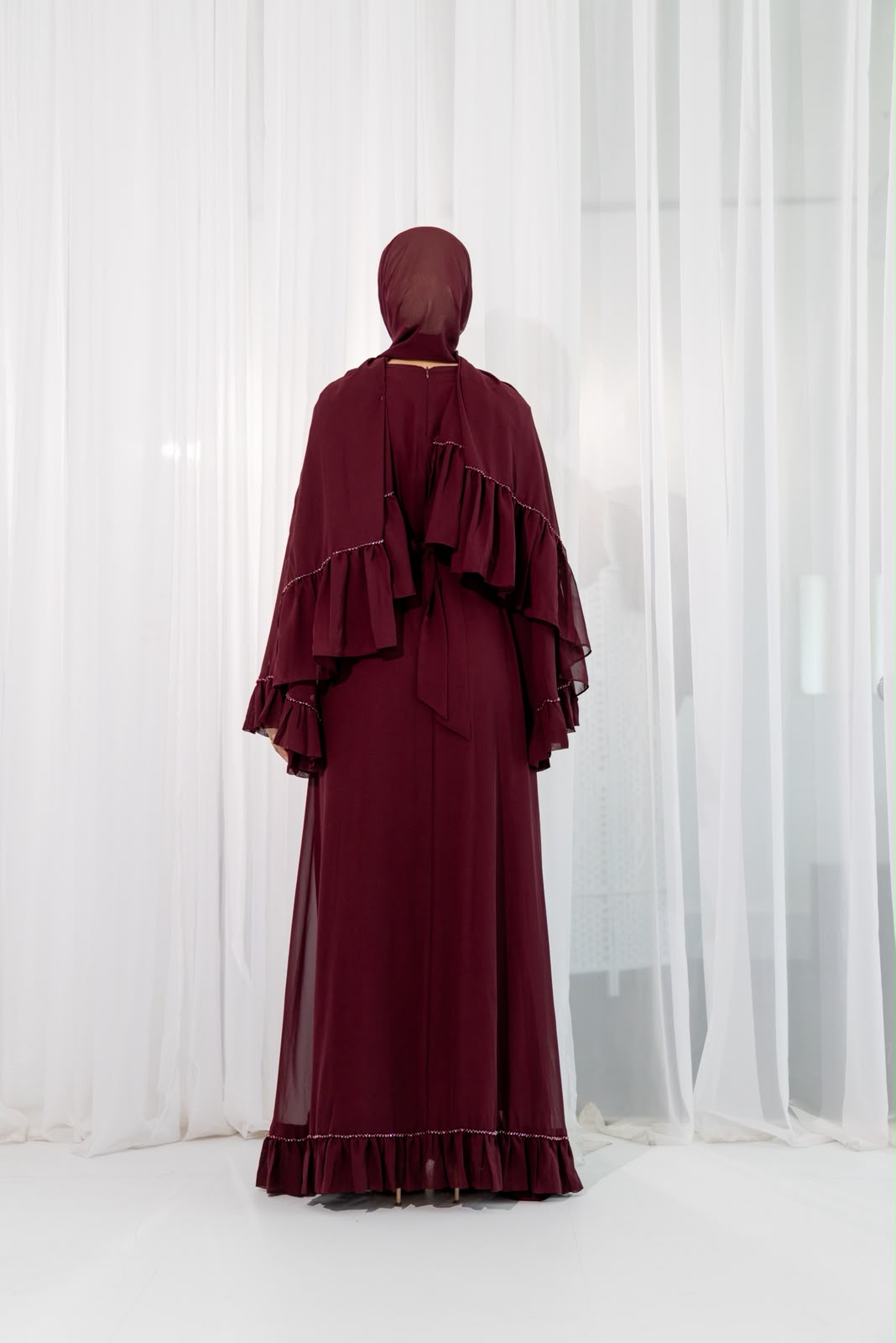 Burgundy Amara Abaya
