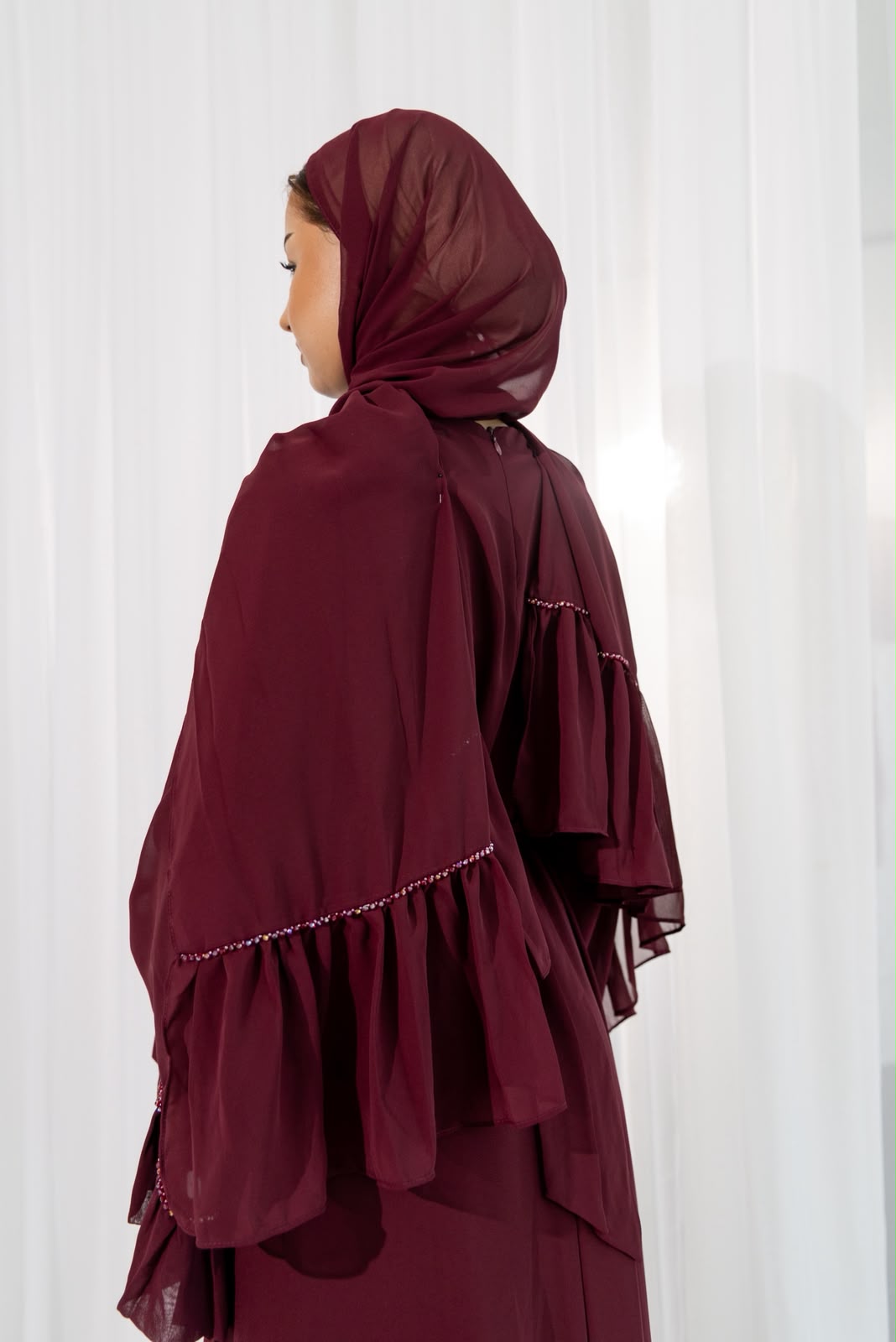 Burgundy Amara Abaya