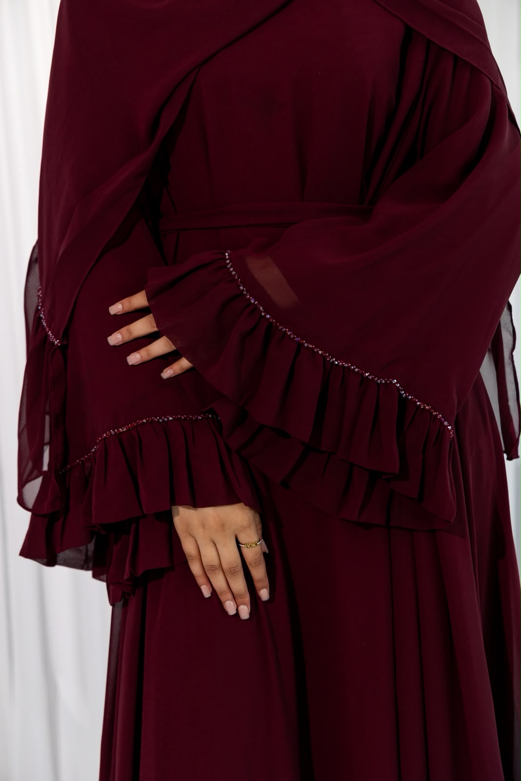 Burgundy Amara Abaya