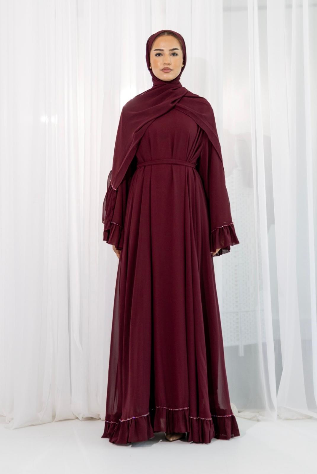 Burgundy Amara Abaya